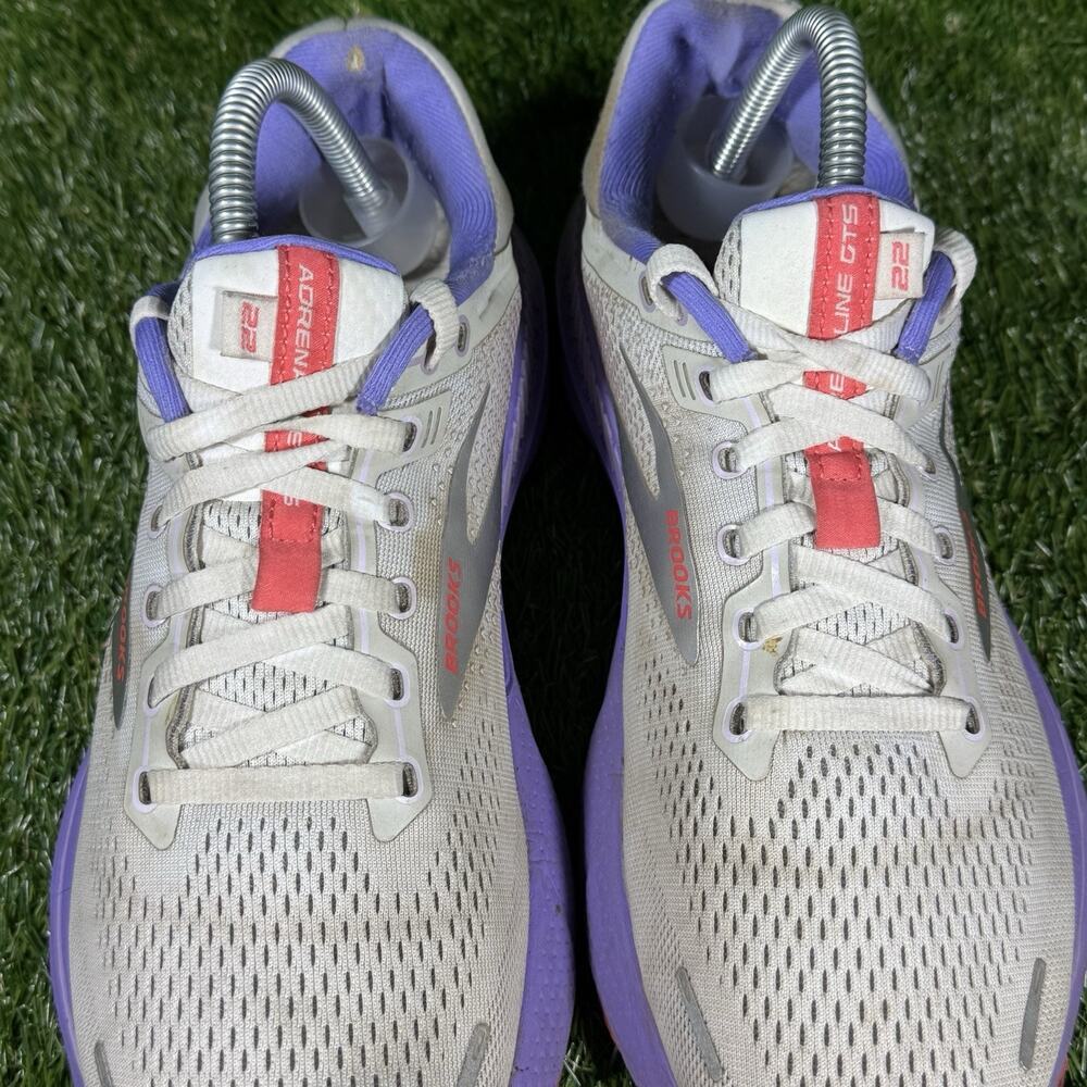Brooks Adrenaline GTS 22 Running Shoes Women White Purple Athletic Sneakers 10 - Picture 4 of 8